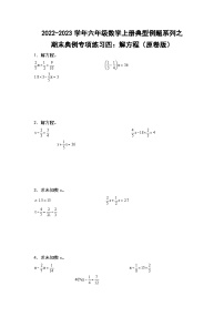 【典例专练篇】期末典例专项练习四：解方程-2022-2023学年六年级数学上册典型例题系列（原卷版+解析版）苏教版