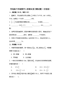 青岛版六年级数学上册期末复习测试题（含答案）