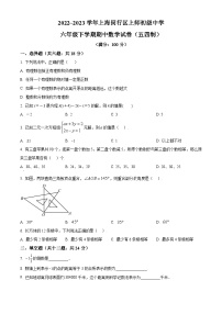 2022~2023学年上海市闵行区上师初级中学六年级下学期期中数学试题（五四制）