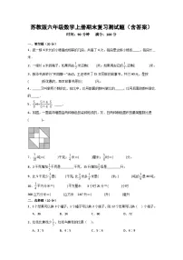 苏教版六年级数学上册期末复习测试题（含答案）