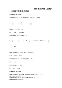 期末模拟试题（试题）-六年级下册数学人教版(含答案)(2)