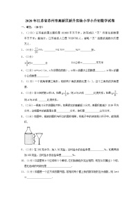 2020年江苏省苏州市虎丘区苏州高新区新升实验小学小升初数学试卷