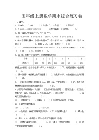 期末综合练习卷（试题）-五年级上册数学人教版