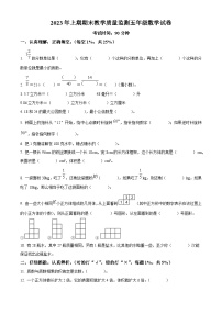 2022-2023学年湖南省岳阳市岳阳楼区人教版五年级下册期末测试数学试卷