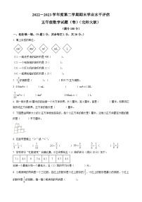 2022-2023学年陕西省渭南市潼关县北师大版五年级下册期末测试数学试卷