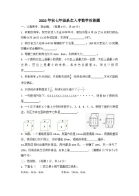 2022年湖北省黄冈市武穴市大金中学七年级新生入学检测数学试题