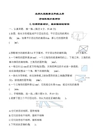 北师大版数学五上 巧用阴影部分、组合图形的面积（期末专项测评含答案）