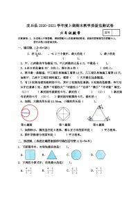 河南省周口市沈丘县数学六年级2020-2021学年上学期期末教学质量监测试卷（西师大版，含答案）