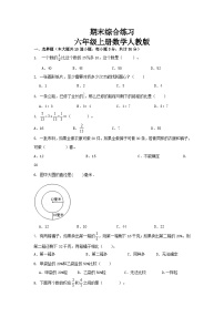 期末综合练习（试题）-六年级上册数学人教版