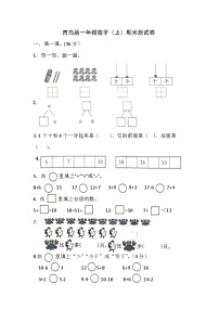 期末测试卷（试题）-一年级上册数学青岛版