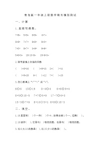 期末模拟题（试题）一年级上册数学青岛版