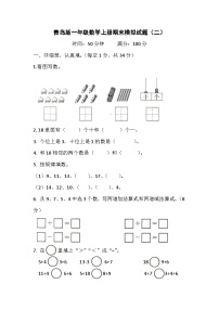 期末考试模拟试题（二）（试题）青岛版一年级上册数学