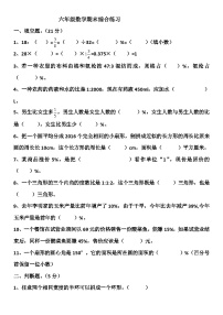 +期末综合练习（试题）人教版六年级上册数学