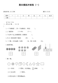 期末模拟冲刺卷(一)（试题）人教版一年级上册数学