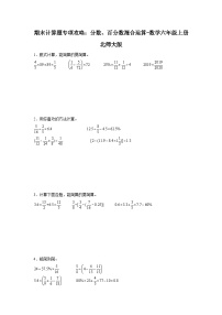 期末计算题专项攻略：分数、百分数混合运算-数学六年级上册北师大版