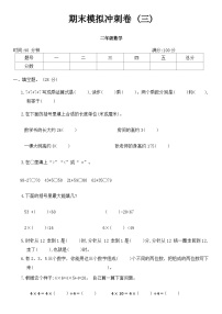 期末模拟冲刺卷（试题）-二年级上册数学人教版.2