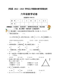 湖北省黄冈市罗田县2022-2023学年六年级上学期期末考试数学试题