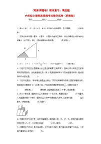 （期末押题卷）期末复习：填空题（试题）六年级上册期末高频考点数学试卷（苏教版）