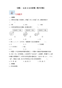 专题1认识10以内的数（数与代数）-2023-2024学年一年级上册数学寒假专项提升（苏教版）