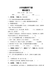 期末复习(试题)+六年级下册数学苏教版