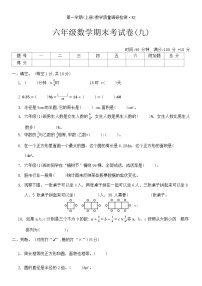 期末考试卷(九)（试题）人教版六年级上册数学