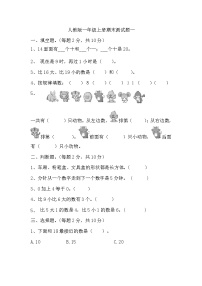 +期末测试题一（试题）人教版一年级上册数学