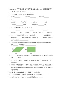 山东省德州市平原县2021-2022学年五年级上学期期末数学试卷