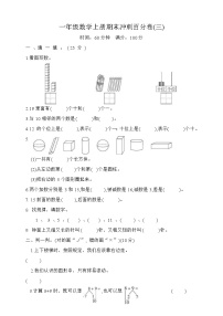 +期末冲刺百分卷三（试题）人教版一年级上册数学