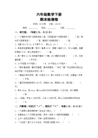 期末检测卷（试题）六年级下册数学冀教版