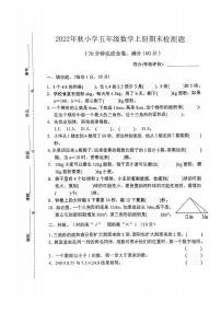 山东省潍坊市昌邑市2022-2023学年五年级上学期数学期末检测题