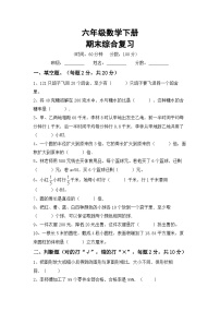 期末综合复习(试题)-六年级下册数学人教版