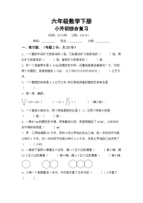 小升初综合复习(试题)六年级下册人教版数学