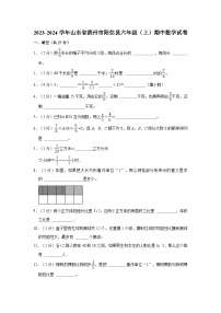 2023-2024学年山东省滨州市阳信县六年级（上）期中数学试卷