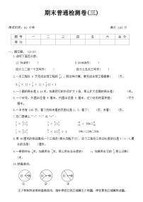 期末普通检测卷(试题)-六年级上册数学青岛版