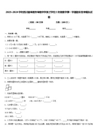 2023-2024学年四川省绵阳市绵阳中学英才学校三年级数学第一学期期末统考模拟试题含答案