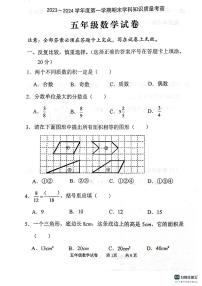 广东省茂名市化州市2023-2024学年五年级上学期期末数学试题