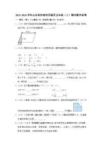 山东省济南市历城区2023-2024学年五年级上学期期末数学试卷