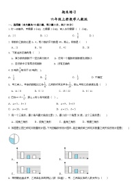 人教版  六年级上册数学期末复习 练习（无答案）