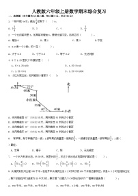 人教版 六年级上册数学期末综合复习练习 （无答案）