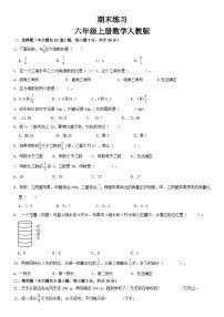 人教版 六年级上册 数学期末复习卷(试题)（无答案）