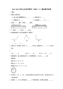 山东省日照市2023-2024学年二年级上学期期末数学试卷