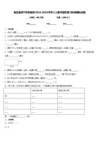 湖北省咸宁市嘉鱼县2023-2024学年三上数学期末复习检测模拟试题含答案