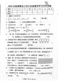 河南省南阳市宛城区2023-2024学年六年级上学期期末数学试题