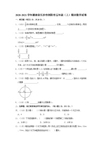 2020-2021学年湖南省长沙市浏阳市五年级（上）期末数学试卷