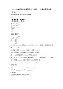 山东省日照市2023-2024学年一年级上学期期末数学试卷