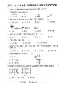 山东省滨州市阳信县2023-2024学年五年级上学期期末学习力调研数学试题