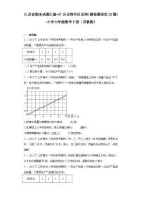 江苏省期末试题汇编-07正比例和反比例（解答题培优20题）-小学六年级数学下册（苏教版）