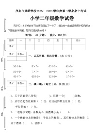 广东省茂名市茂南区龙岭学校2022-2023学年二年级下学期期中考试数学试卷