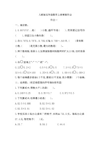 寒假作业（假期作业）五年级上册数学人教版 (1)