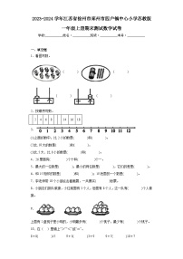 2023-2024学年江苏省徐州市邳州市四户镇中心小学苏教版一年级上册期末测试数学试卷